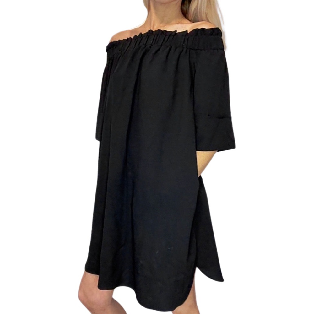 RACHEL Rachel Roy Off-Shoulder Smocked Pocketed‎ Midi/Mini Dress